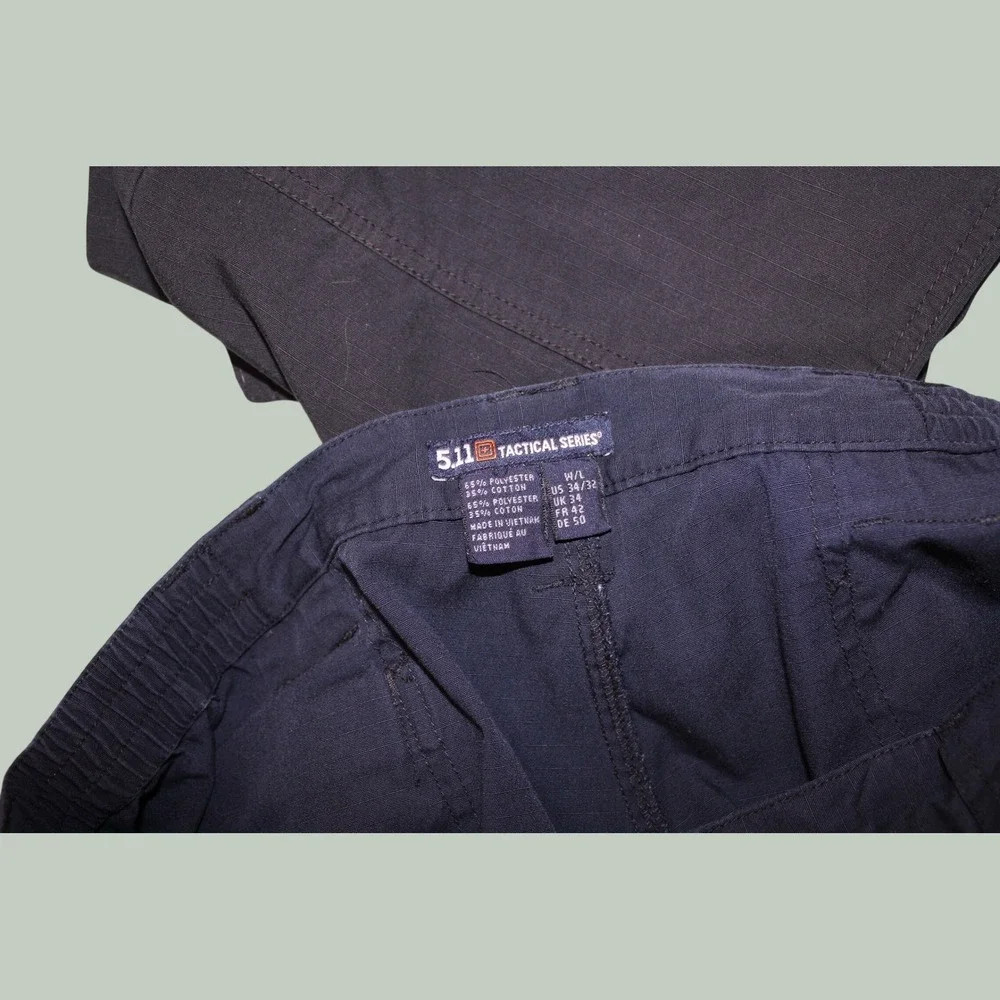 5.11 Tactical Series Mens Black Ripstop Cargo Pants 34x32 Straight Leg Utility